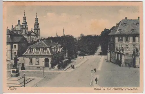 (48207) AK Fulda, Blick Pauluspromenade, Dom St. Salvator  1919