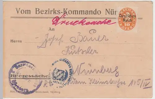 (48149) PK Bezirkskommando Nürnberg, Vorladung Ärztl. Untersuchung 1920