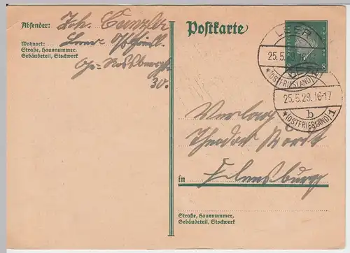 (48064) Ganzsache Deutsches Reich, Stempel Leer 1929