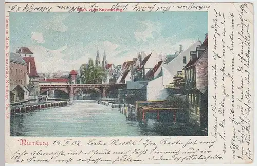 (47949) AK Nürnberg, Blick vom Kettensteg 1902