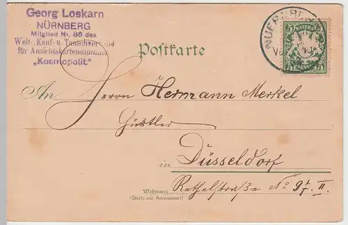 (47949) AK Nürnberg, Blick vom Kettensteg 1902