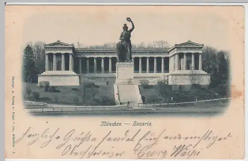 (47931) AK München, Bavaria mit Ruhmeshalle, bis um 1905