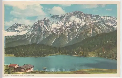 (47927) AK Lautersee bei Mittenwald mit Karwendel, vor 1945
