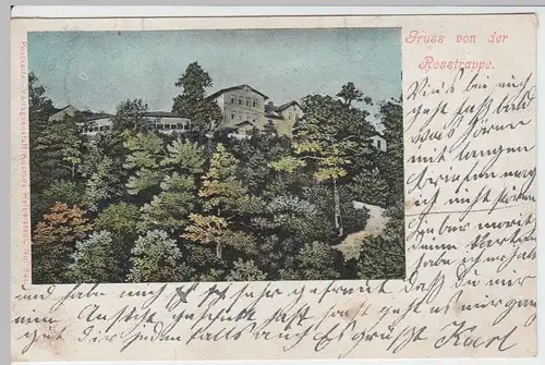 (47852) AK Gruß von der Roßtrappe, Harz, Berghotel 1904