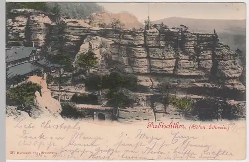 (47844) AK Prebischtor, Pravcicka brana, Böhmische Schweiz 1901