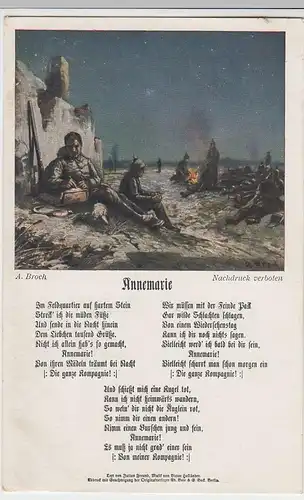 (47774) Künstler AK A. Broch, Briefschreibender Soldat, Lied Annemarie