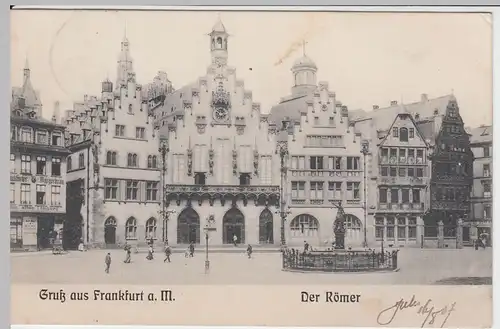 (47733) AK Gruß aus Frankfurt am Main, Römer, Gerechtigkeitsbrunnen 1907