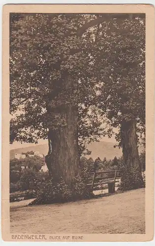 (47661) AK Badenweiler, Durchblick auf Burg Baden 1921