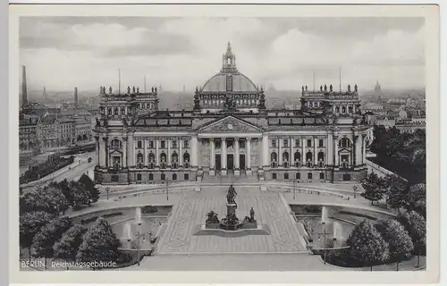 (47606) AK Berlin, Reichstagsgebäude, Bismarck-Denkmal, vor 1945