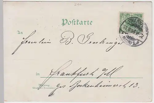 (47592) AK Gruß vom Niederwald, Nationaldenkmal, Germania 1896