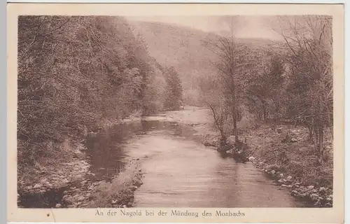 (47375) AK Schwarzwald, Mündung Monbach in die Nagold, vor 1945