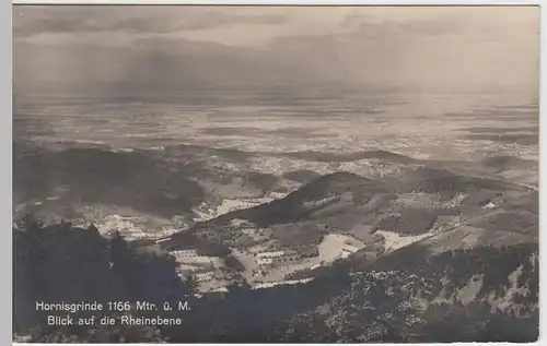 (47346) Foto AK Hornisgrinde, Schwarzwald, Blick auf Rheinebene 1926-29