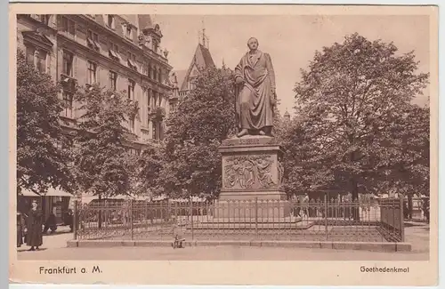 (47322) AK Frankfurt am Main, Goethedenkmal, vor 1945