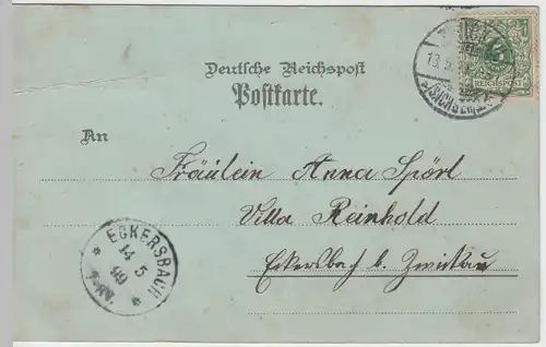 (47288) AK Gruß aus Zwickau, Landgericht, Gymnasium, Marktplatz 1899