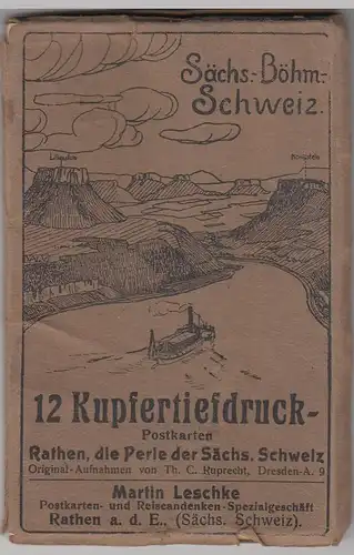 (47286) AK Sächs. Schweiz, Leporello, 12 Karten, Rathen, 1910er
