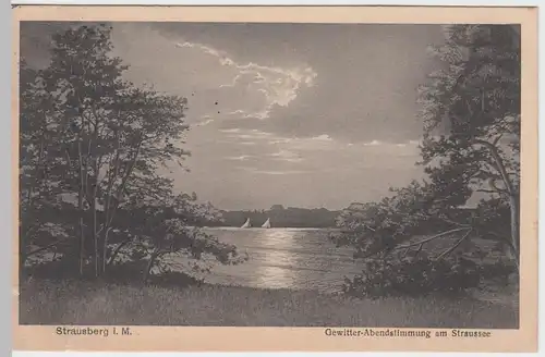(47275) AK Strausberg, Straussee, Segelboote 1921