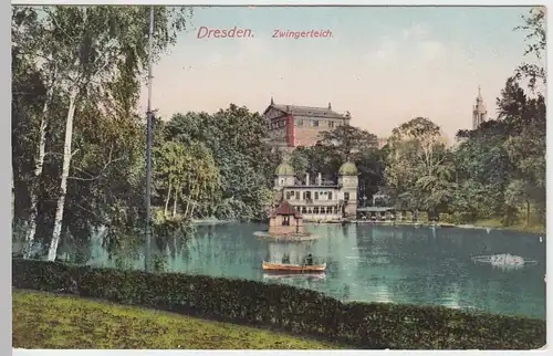 (47261) AK Dresden, Zwingerteich, Oper 1909