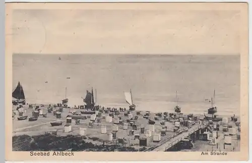 (47144) AK Ahlbeck, Heringsdorf, Usedom, Strand, Segelboote 1927