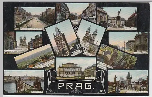 (47133) AK Prag, Praha, Mehrbild, Rudolfinum, Teinkirche, um 1908