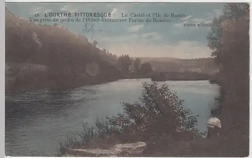 (47116) AK L' Ourthe pittoresque, La Castel et l'Ile de Rosiere, Feldpost 1914