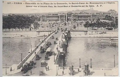 (47113) AK Paris, Place de la Concorde, Pont de la Concorde 1930