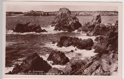 (47111) Foto AK Ouessant, Cote de Porz Kinzy, Ile Keller 1942