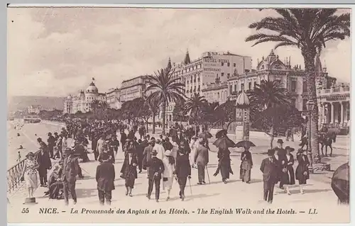 (47103) AK Nizza, Nice, Promenade des Anglais, Hotels, vor 1945