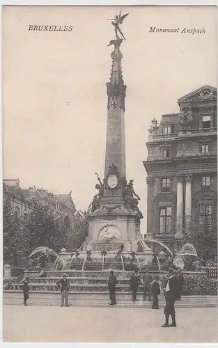 (47094) AK Brüssel, Bruxelles, Monument Anspach 1907