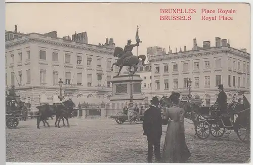 (47091) AK Brüssel, Bruxelles, Place Royal, Königsplatz, vor 1945