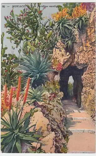 (47082) AK Monaco, Le Jardin Exotique, vor 1945