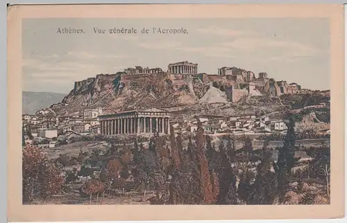 (47077) AK Athen, Stadtansicht mit Akropolis, vor 1945