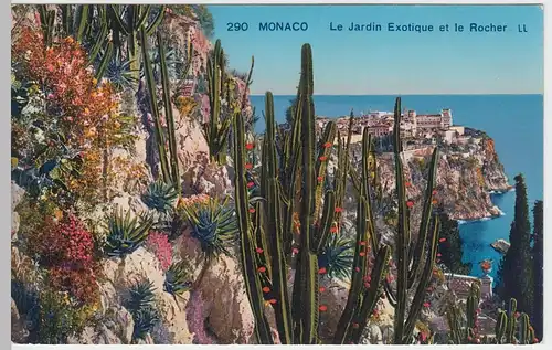 (47076) AK Monaco, Le Jardin Exotique et le Rocher, vor 1945