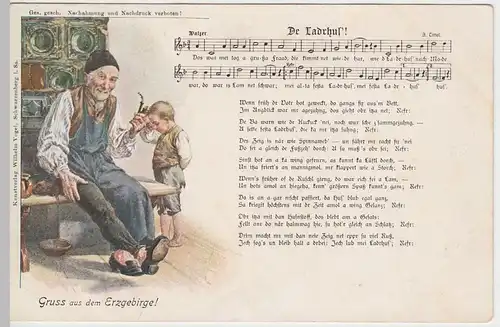 (47051) Künstler AK Liedkarte, A. Tittel: De Ladrhus, bis um 1905