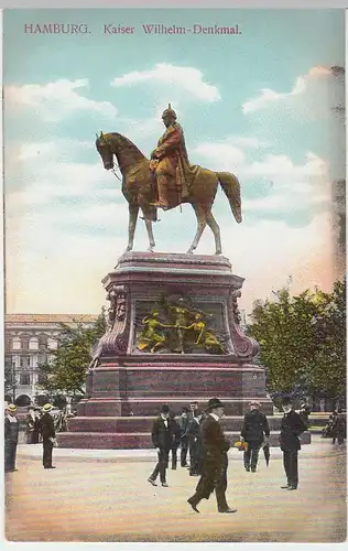 (47002) AK Hamburg, Kaiser-Wilhelm I.-Reiterstandbild, vor 1945