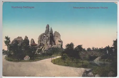 (46996) AK Hamburg-Stellingen, Hagenbecks Tierpark, Felsenpartie, vor 1945
