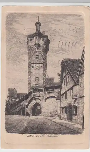 (46920) Künstler AK Rothenburg o.d.T., Klingentor, 1929