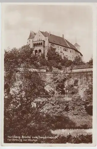 (46857) Foto AK Nürnberg, Kaiserburg, Brücke zum Tiergärtnertor, 1934