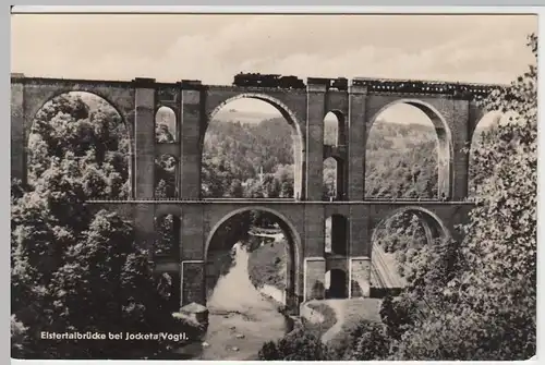 (46747) Foto AK Plauen-Jocketa, Elstertalbrücke, 1958