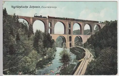 (46733) AK Plauen-Jocketa, Elstertalbrücke, 1909