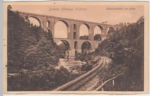 (46730) AK Plauen-Jocketa, Elstertalbrücke, aus Leporello, 1911