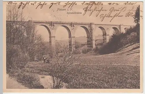 (46727) AK Plauen, Syratalbrücke, 1910