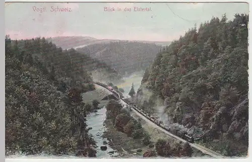 (46717) AK Vogtländische Schweiz, Blick i.d. Elstertal, 1908