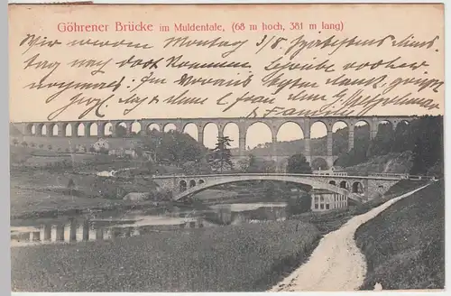 (46699) AK Göhrener Brücke im Muldentale, 1919