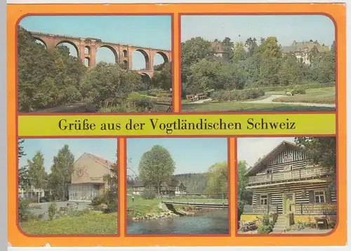 (46678) AK Vogtländische Schweiz, Mehrbildkarte Plauen, Jocketa, 1989