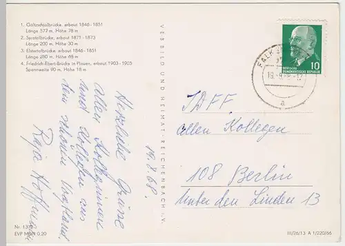 (46676) AK Vogtlandbrücken, Mehrbildkarte, 1968