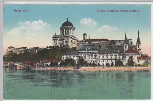 (46645) AK Esztergom, Panorama m. Basilika, Feldpost 1916