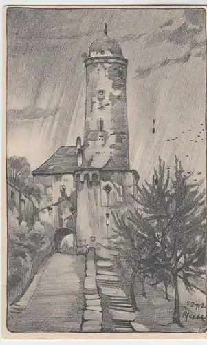 (46587) Künstler AK Paul Hecht: Bautzen, Neutor, Feldpost 1915