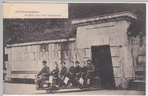 (46583) AK Berchtesgaden, Ausfahrt aus dem Bergwerk, vor 1905