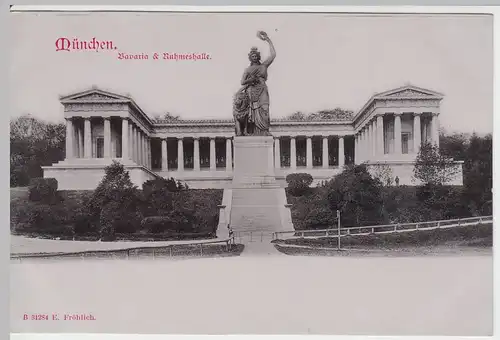 (46571) AK München, Bavaria u. Ruhmeshalle, vor 1905