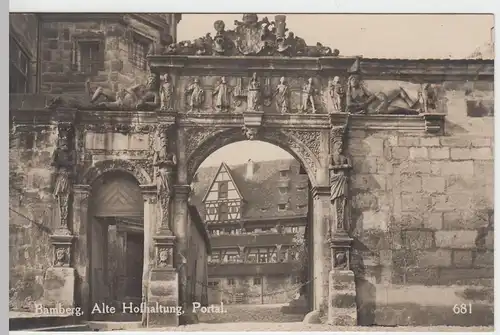 (46567) Foto AK Bamberg, Alte Hofhaltung, Portal, vor 1945